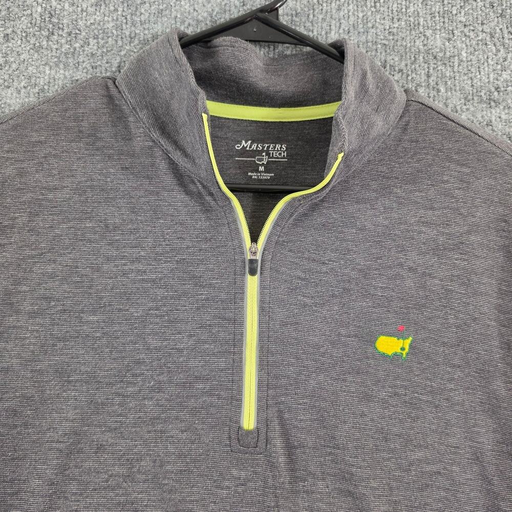 Masters Tech Sweater Mens Medium Performance 1/4 Zip Gray Lightweight Golf Sport - Picture 2 of 11